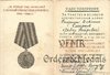 Award document of Victory over Germany medal