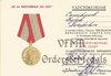 Award document of 60th anniversary of the Soviet Armed Forces