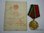 Medalla del 20 aniversario de la Victoria en la Gran Guerra Patriótica con documento de concesión