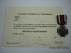 Cruz de honor para combatientes con documento de concesión