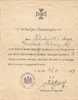 Documento de concessão de Cruz de Ferro de 2ª Classe
