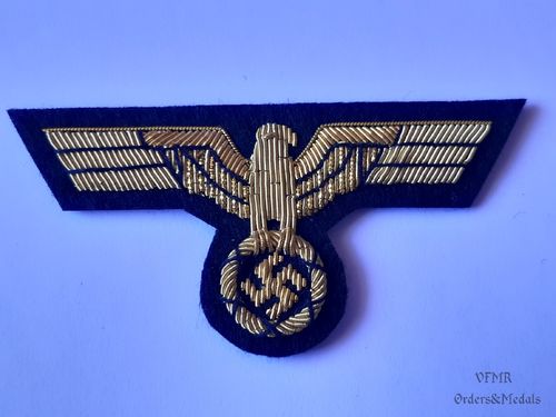 Águia de peito para uniforme de oficial do Kriegsmarine, reprodução