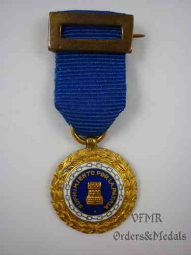 Miniatura de la medalla de sufrimientos por la Patria, cinta azul