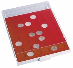 Bandeja para monedas con divisiones redondas (color gris)