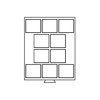 10 square compartments 69 x 62 mm 