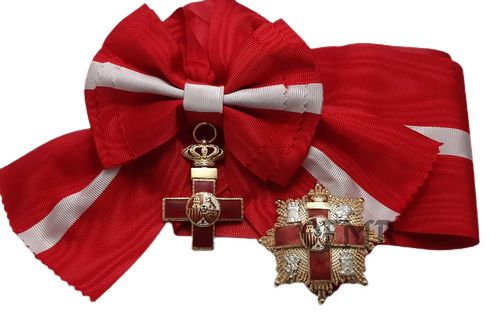 Gran Cruz Merito Militar distintivo rojo con banda y venera