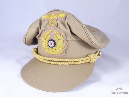 Gorra del Afrikakorps de oficial de la Kriegsmarine