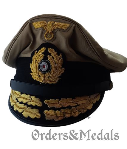 Kriegsmarine admiral visor cap (tropical uniform), repro