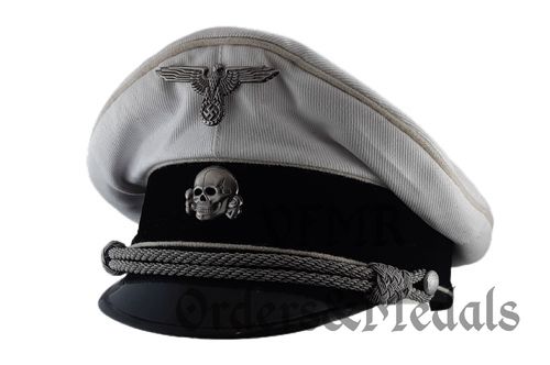 SS officer visor cap, summer cap, repro