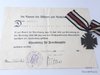 Croix d'honneur des combattants avec document