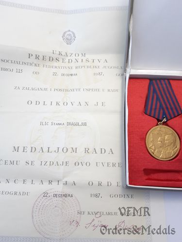 Yougoslavie - Médaille du travail