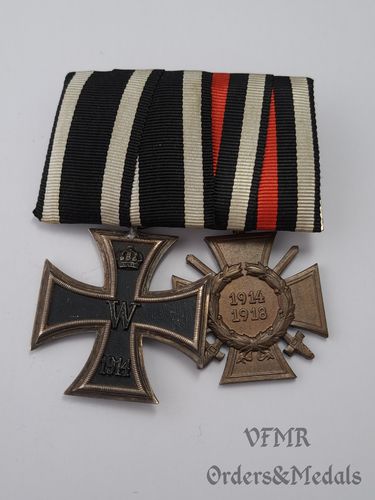 Barrette de 2 décorations de la Première Guerre mondiale