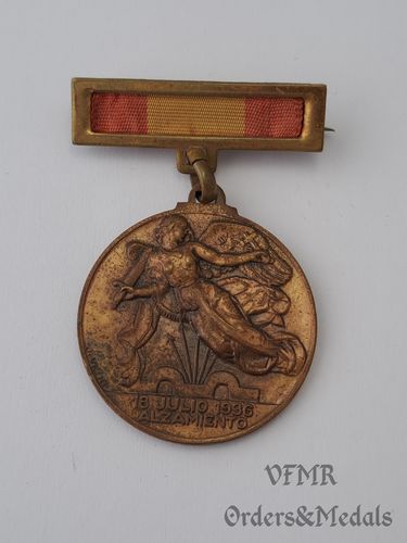 Medalla del Alzamiento en la Guerra Civil Española en bronce